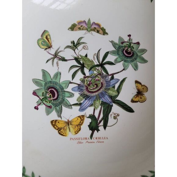 Large Botanic Gardens Blue Passion Flower ceramic serving dish Portmeirion - Picture 3 of 8